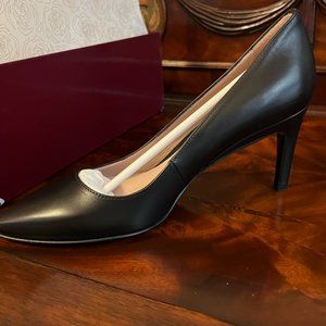 Taryn Rose Gabriela Black Leather Heeled Pump Womens 7.5 NWT